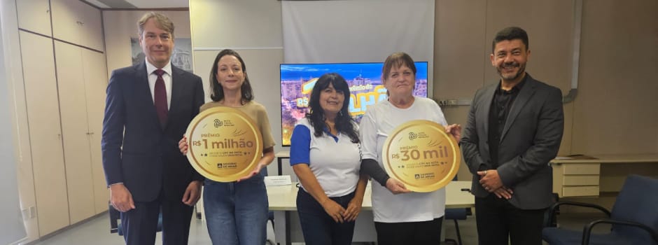 Agência Minas Gerais | Nota Fiscal Mineira entrega prêmio de R$ 1 milhão a ganhadora de Uberlândia